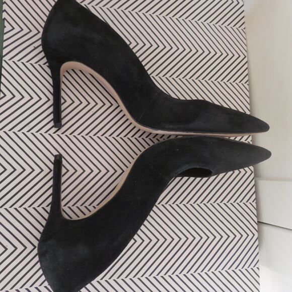 Schutz Lou Black Classic Suede Pump Stiletto Heel 7.5 Women's - Picture 4 of 9